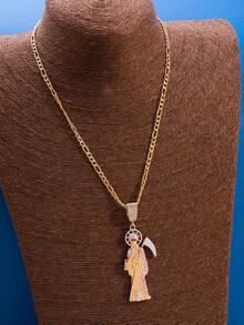 1PC Sickle Death Reaper Light Luxury Charm Gorgeous Necklace Versatile Clavicle Chain Jewelry - Multicolor - View 3