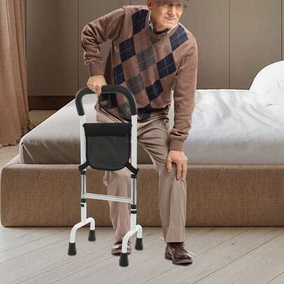 SENDERPICK Aide à la verticalisation pour personnes âgées Poignée de  mobile pour lit/canapé/toilettes Aide à la verticalisation réglable en hauteur avec poignées pour personnes âgées et handicapées Capacité de charge 136 kg