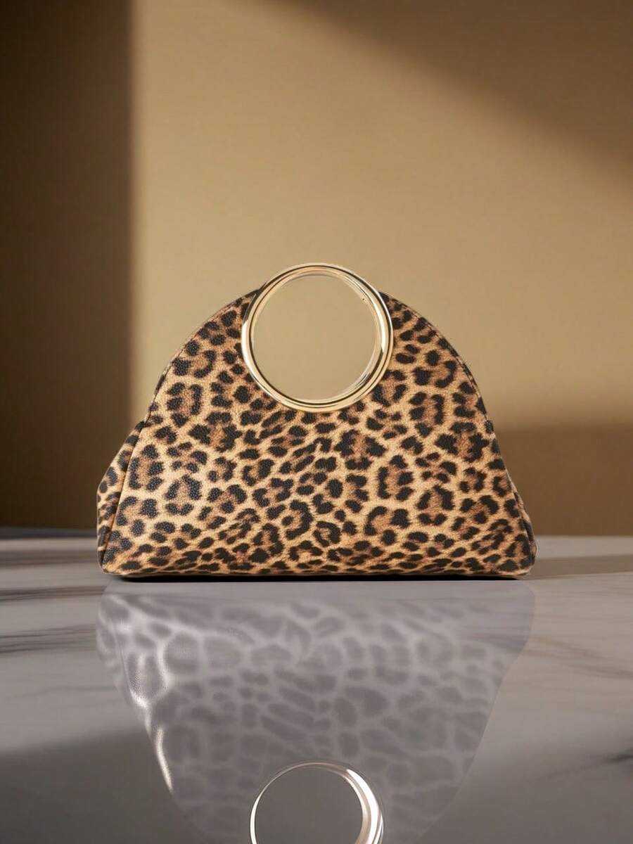 Fashionable Leopard Print Hand-Held Dinner Bag, Chain Crossbody Bag Large Capacity Leopard Print Fashionable Flap Handbag For Ladies' Daily Commute Or Dating For Party,Wedding, Prom, Dinner/Banquet, Matching With Wedding Dresses,Formal Dresses, Prom Dresses, Birthday Dresses, Cheetah Print Bag For Women Leopard Comeback - Yellow - View 1