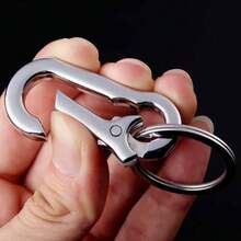 4pcs Zinc Alloy New Style Waist Hanging Car Key Chain, Stainless Steel Key Ring With Keychain, Double Loop Keyring, Durable Spring Hook, Creative Pendant, Ideal Gift