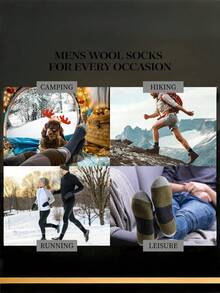 3 Pares/5 Pares de Meias Grossas e Quentes para Caminhada Masculina - Proteção Contra Frio Extremo - Mistura de Poliéster - Absorção de Umidade, Abertura Elástica Antiderrapante - Adequado para Todas as Estações Dentro e Fora de Casa, Fitness, Trabalho - Disponível em Várias Cores (Azul Marinho, Marrom, Preto, Cinza, Bege) - Presentes Ideais para Entusiastas de Caminhada e Uso Doméstico - Multicolorido - Visão 7