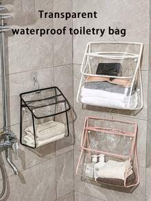 1 件防水浴室悬挂式收纳袋，壁挂式淋浴衣物收纳袋 - 彩色 - 查看 1