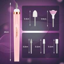 Máy đánh bóng móng tay mini bằng điện, dụng cụ mài móng nhỏ gọn, máy dũa móng tay cầm tay. - Hồng - Xem 6