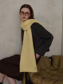 1 szt. damski szalik w kratę z mieszanki wełny, w jednolitym kolorze, swobodny, przyjazny dla skóry, odpowiedni na wyjścia, do codziennych dojazdów jesienią/zimą