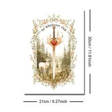 1/3 件无框植物花卉剑海报奇幻书卷墙艺术帆布印刷简约阅读角落书房美学装饰画适合爱书人士、公寓、客厅、卧室、现代家居装饰 - 彩色 - 查看 7