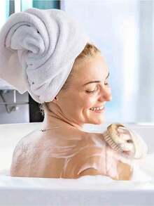 Dry Body Brush, Exfoliating Body Scrub Brush, Shower Exfoliating Brush, Silicone Exfoliating Body Brush, Suitable For Dry Brushing And Bathing, Natural Bristles, Suitable For Dry Skin, Promotes Blood Circulation, Prevents Ingrown Hair, Suitable For Back, Legs, Feet, Easy To Clean, Cleanses Blackheads And Cellulite, Ideal Tool For Home Bathing. - Multicolor - View 9