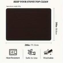 Stove Sovers For Stove Top - Silicone Electric Stove Cover Mat - 28 X 20 Ceramic Stove Guard Stove Top Protector, Heat Resistant Glass Cooktop Cover, Dish Drying Mats For Kitchen - Black - View 3