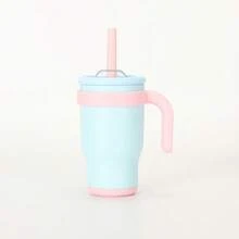 14oz Double Wall Stainless Steel Tumbler With Handle, Vacuum Insulated Travel Mug, Spill Proof Glass Cup - Sweat Proof, Leak Proof, With Handle And Straw - , Multiple Colors - Suitable For Home, Office, Outdoor - Great For Valentine's Day, Christmas, Birthday, Hydration At Work