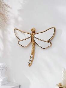 1pc Resin Gold Mirror Dragonfly Wall Decor, Insect Lover's Collection, Creative Insect Museum Hanging Decor For Home Party - Gold - View 8