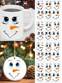 15/6 pièces Ensemble d'autocollants décoratifs avec expressions de bonhomme de neige pour Noël, décalcomanies statiques pour fenêtres, autocollants de fenêtre de Noël mignons et amusants avec expressions de bonhomme de neige, autocollants de décoration de maison pour Noël, convient pour la décoration de la maison, la décoration de fenêtre de Noël, les décalcomanies de vitrine, les autocollants de fenêtre DIY pour les décorations de Noël, la décoration de la pièce, la décoration murale, les autocollants muraux, les décorations de Noël pour la maison