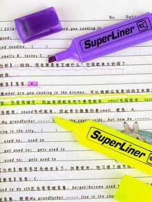 4/6pcs Color Highlighter Pen, Marking Pen, Wake-Up Pen, Color Marker Pen, Oblique Head Fluorescent Label Pen