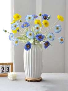 1/3/5PCS Artificial Poppy, 59cm Long, With 4 Flowers, Simple And Modern Style, Can Be Bent And Does Not Fade - Used For Diy Flower Wall, Scene Layout, Living Room And Bedroom Vase Flower Arrangement, Wedding, Party Decor,Desk Stuffing.Autumn And Spring Leaf Harvest ,,Room Decor,Home Decor,Kitchen Decor,Wedding Decor,Table Decoration,Centerpieces,Office Decor,Garden Decor,Outdoor Decor