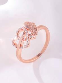 1 pieza Anillo de corazón infinito - Símbolo de amor y romance eternos - Regalo único para parejas, aniversarios y uso diario