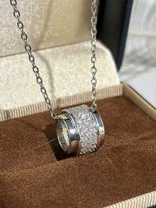 1 pieza Hermoso collar con colgante de circonita cúbica para mujer, regalo del Día de San Valentín, joyería de boda