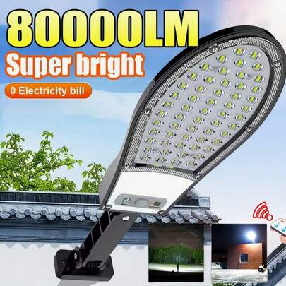 Super Bright 57LDE Solar Light High Power Waterproof Outdoor Street Light With Motion Sensor And Remote Control Safety Lighting Floodlight Garden Courtyard Garage Road Solar Wall Light