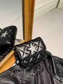 1pc PU Magnetic Buckle Korean Style Mini Square Bag, Fashion Chain Coin Purse Crossbody Bag, Personalized Stylish Aesthetics Mini Square Bag Suitable For Daily Use, High-End Solid Color Matching, Suitable For Daily Shopping, Birthday Party, Exquisite And Cute Chain Crossbody Bag, Gift For Friends And Family - Mini Crossbody Bag - View 15