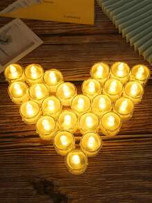 2/3/5/12/24pcs Acrylic Crystal Drip Pattern LED Electronic Candle Lights (Battery Included), Indoor Decorative Tea Light Candles, Flameless Simulated Candle Lights, Suitable For Wedding Decoration, Christmas Decoration, Holiday, Home Decor, Tabletop Decor Candles - Huang Guang - View 7