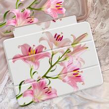 The Beautiful And Cute Cartoon Pink Flower Double-Sided Painted Acrylic Transparent Crystal Back Cover Is Shockproof And Suitable For IPad 7th Generation, 8th Generation (10.2 Inches), And 10th Generation. It Has A Built-In Pen Slot And Supports Sleep And Wake-Up Functions/Multiple Folding Stand Methods. These Are Halloween Gifts And New Year Gifts