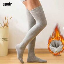 1/2/3双装男士加厚保暖长筒袜，过膝袜，保暖毛巾袜，适合父亲节礼物，成人及老年人适用，冬季室内外运动保暖舒适。 - 彩色 - 查看 19