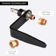 Wangsucc Pneumatic Tool Rafter Hook Hanger With 1/4&#39;&#39; Swivel Air Fittings And 3/8&#39;&#39; And Brass Bushing, Heavy Duty Pneumatic L-Shaped Raffer Hook 1 Pieces