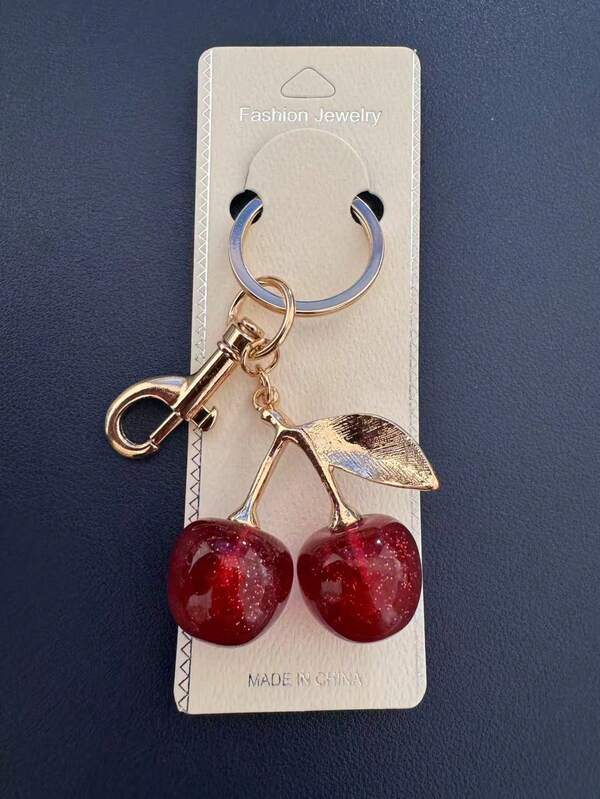 1pc Cherry Charm Accessory Women's Bag Or Keychain Pendant Cherry Adornment Individualized Bag Decoration For Women