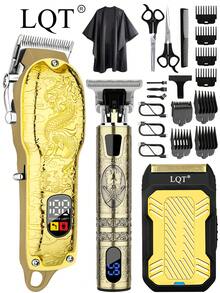 LQT LQT 1/2/3pcs,Professional Men's Hair Trimmer And Razor Set, USB Charging&LCD Display Hair Clipper , Professional Cordless Hair Trimmer And Beard Trimmer, The Best Choice For Barber Or Families,Father's Day Gift, Men's Gifs