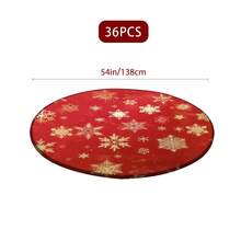 1/36 件圣诞雪花桌布，带弹性边缘，易于清洁的涤纶面料 | 非常适合厨房、餐厅、户外野餐、露营、花园派对、活动、家居装饰、节日装饰、派对必备、圣诞桌布、圣诞背景布、节日餐饮装饰、节日桌布、圆桌布、季节性桌布、派对餐桌必备 - 多色03 - 查看 8