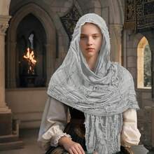 2pcs/Set Distressed Scarf Shawl Brooch, Medieval Renaissance Viking Style Hooded Cloak