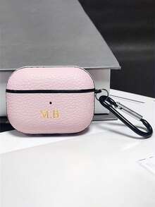 [Customized]Personalized Custom Golden Initials Letters Customize Earphone Case Compatible With Airpods 1 2 3 4 Pro 2 Luxury Faux Leather Litchi Pattern TPU Cover With Keychain,Stylish,Colorful,Vintage,Cute,Contracted,Funny,Custom,Personalized,Unique,Customized,Ideal Gifts For Him,Ideal Gifts For Her,Boyfriend,Girlfriend,Family,Friends,Grandparents,Couple,For Anniversaries,For Birthdays,Season Picks