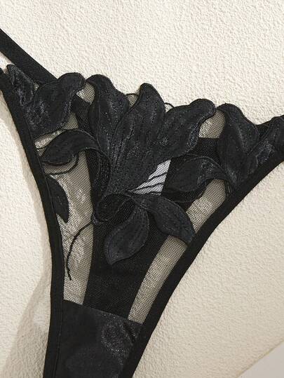 Com Tafel Zachte Geborduurde Verleidelijke Lingerie Set Steel Rims, Heart Shaped Two Pieces Adjustable Shoulder Straps BH Underwear, That Can Be Worn All Year Round, view 6