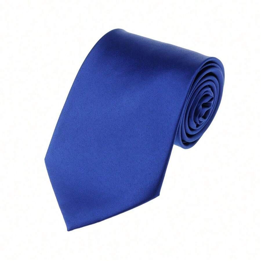 New Hot ! Solid Color Plain Classic Necktie Men's Tie,ZXCFTE - 36-皇家藍 - 查看 1