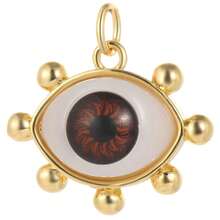 1pc Handmade Copper Eye Pendant, Personalized, DIY Necklace, Bracelet, Keychain Jewelry Pendant, Suitable For Thanksgiving Wear Or Gift - Gold - View 19