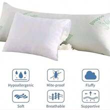 Bamboo Bolster Long Pillow With Memory Foam Filling And Zipper Cover Machine Washable. - Double (137*45Cm)4 .6Ft - View 3