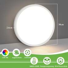homefire Ceiling Lamp LED Ceiling Light Bathroom - 30CM Bedroom Lamp White Dimmable 24W Hall Lamp IP44 Waterproof Bathroom Lamp 3000K-6500K Flat Round Kitchen Lamp For Kitchen Balcony Hallway - 30CM-3000-6500K - Xem 3