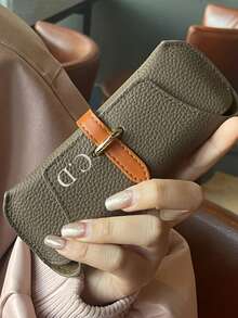 [Tùy chỉnh] Tên tùy chỉnh cá nhân [Hộp đựng kính di động] Hộp đựng kính di động có họa tiết vải giả vải, túi đựng kính mắt cho gia đình và bạn bè, du lịch, công tác - 1 - Xem 6