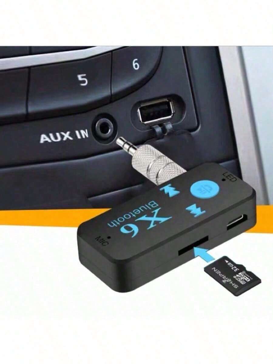 X6 Wireless Bluetooth Car Receiver 3.5mm Auxiliary - Black - View 1