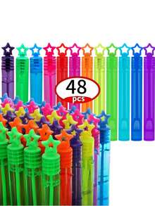 12/24 unidades Varitas de burbujas mini, adecuadas para regalos de fiesta de cumpleaños, obsequios para invitados, premios, bodas y fiestas al aire libre, suministros para fiestas de dinosaurios, colores aleatorios, esenciales para mejorar la atmósfera (botellas vacías, sin solución de burbujas)