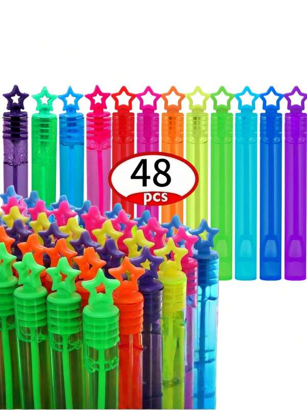12/24 unidades Varitas de burbujas mini, adecuadas para regalos de fiesta de cumpleaños, obsequios para invitados, premios, bodas y fiestas al aire libre, suministros para fiestas de dinosaurios, colores aleatorios, esenciales para mejorar la atmósfera (botellas vacías, sin solución de burbujas)