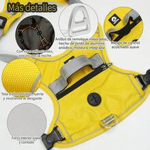 Adecuado para perros pequeños, medianos y grandes, arnés de perro ajustable, reflectante, anti-tirón, con bolsa de almacenamiento y asa de control, adecuado para paseos, viajes y accesorios de entrenamiento de perros. - Fucsia con Correa 1.5m - Ver 4