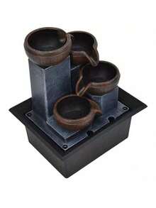 LUMIARTISAN 3-Layer USB Powered Desk Lamp Fountain, Plastic Indoor Waterfall, Used For Home And Office Decoration, Feng Shui And Meditation, Relaxing Desktop Water Scenery - no crystal ball - 查看 2