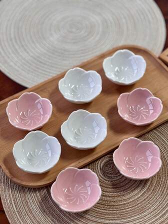 8 piezas Platos de cerámica para condimentos, platos para salsas, platos para vinagre, sal y especias para el hogar, platos para aperitivos, postres, sushi y ensaladas, platos para salsas de comida y tazas para salsas de bistec y queso, platos de salsa con diseño de pentágono, adecuados para el hogar, cocina, restaurante, sushi bar, reuniones, hot pot, campamento, barbacoa, platos fríos, accesorios de utensilios de cocina, ideales para regalos de inauguración de la casa, Acción de Gracias y días festivos