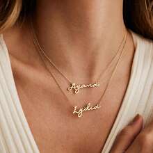 Elegant Minimalist Personalized Name Necklace, 18K Gold Plated Custom Name Necklace, Minimalist Personalized Name Jewelry, Christmas Gift - Multicolor - View 5