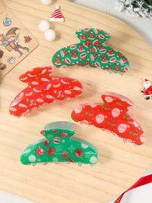 3 piezas de pinzas para el cabello de 8 cm con diseño minimalista navideño, adecuadas para atuendos y fiestas festivas