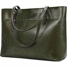 Vintage Genuine Leather Tote Shoulder Bag Women Satchel Handbag With Top Handles, Stylish 2025 - 綠色 - 查看 4