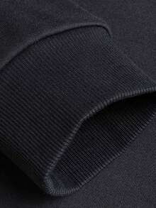 Sudadera con capucha unisex con diseño divertido de esqueleto con sombrero y letras - Negro - Ver 5