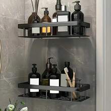 Organisateur de salle de bain rectangulaire en ABS sans perçage, monté au mur pour la salle de bain, les toilettes, la cuisine