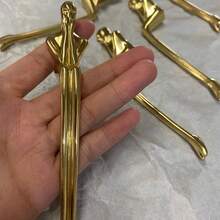 1pc Creative Wardrobe Cabinet Door Pure Copper Little Gold Man Handle, Creative Nordic Style Solid Brass Wine Cabinet Pull Handle, Sculpted Cabinet Pull Handle, Polished Brass Creative Long Handle, Including Installation Hardware, Suitable For Wardrobe Doors, Decorations, Luxury Home Decor | Exquisite Cabinet Knob | Polished Metal, Cabinet Decorative Hardware - Gold - View 13