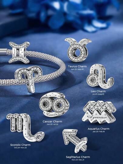 1 pezzo Ciondolo con segno zodiacale esotico, adatto per le donne, può essere utilizzato per la creazione di gioielli fai-da-te come braccialetti e bracciali, un ottimo regalo per la fidanzata