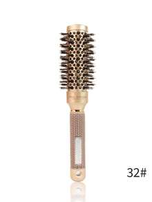 4件套金色卷发梳，专业美发沙龙造型梳，防静电耐热铝管陶瓷造型梳，适用于所有发质的卷发梳，打造蓬松卷发和波浪的美发工具套装，包含梳子、解结梳、球形梳、迷你美发梳套装、木梳、背梳、发梳、边缘梳等。 - 彩色 - 查看 14