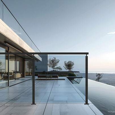 Glass Clamp, 35.83" Height Glass Railing Bracket For 0.39 "-0.47 " Thickness Tempered Glass, 304 Stainless Steel Glass Mounting Clamp, Glass Shelf Bracket For Balcony, Garden, Deck, Stair, Black